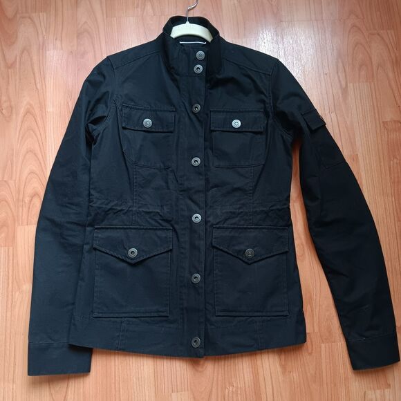 AETHER Amelia Utility Jacket Women's 1 M Black Snap Front Cotton Military Grunge - Picture 1 of 7